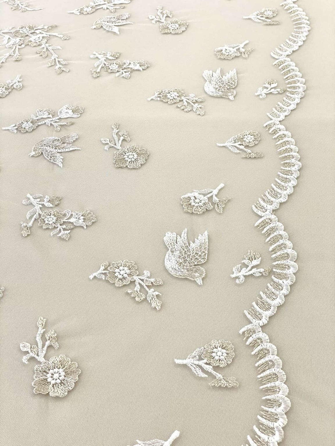 Nude Embroidered Rose Lace Lb5004